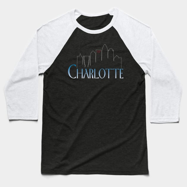 Charlotte Sitcom Baseball T-Shirt by Mikewirthart